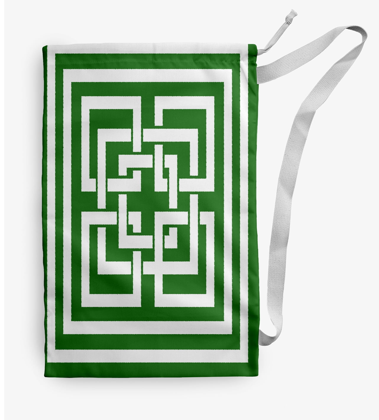 Simply Daisy Canvas Greek New Key 18 x 29 in Green Laundry Bag