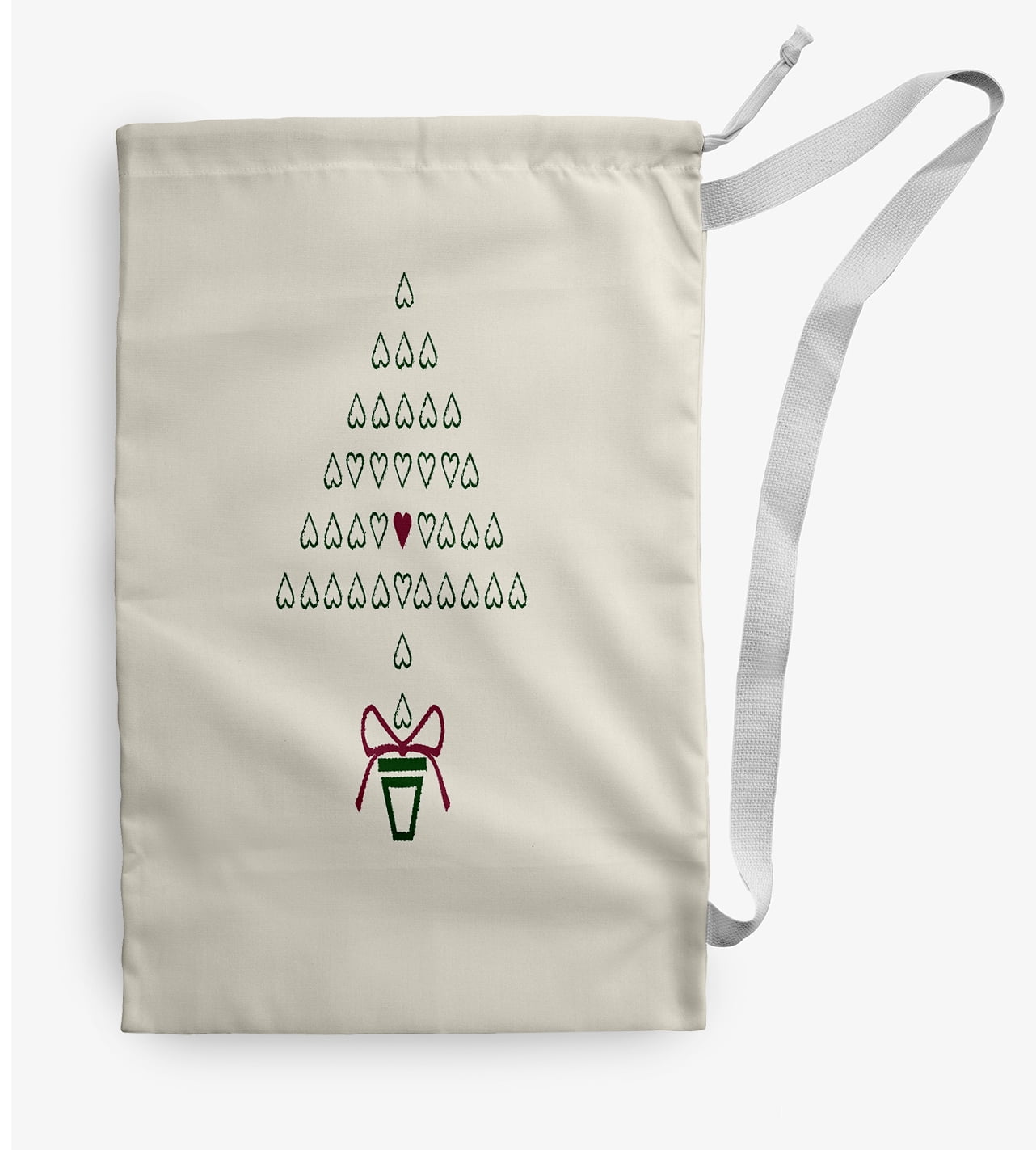 Simply Daisy Canvas Hearty Holidays 18 x 29 in Red Laundry Bag