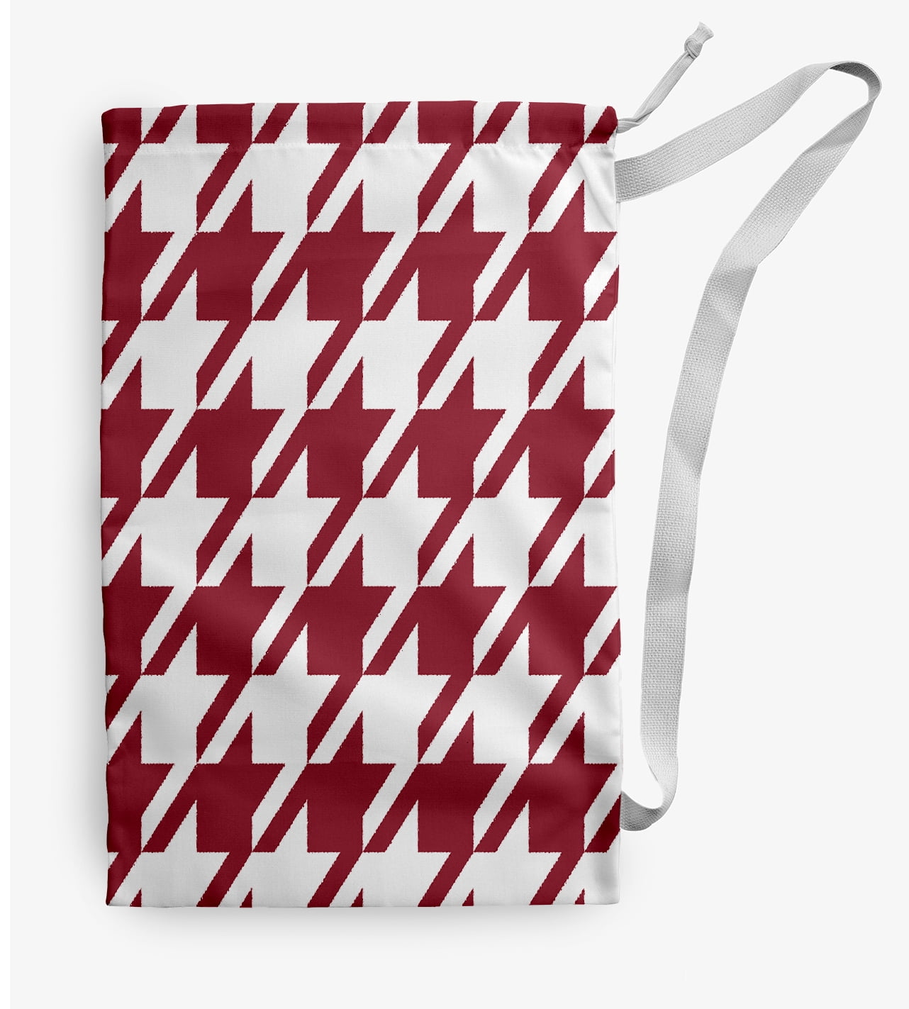 Simply Daisy Canvas Houndstooth 28 x 36 in Red Laundry Bag