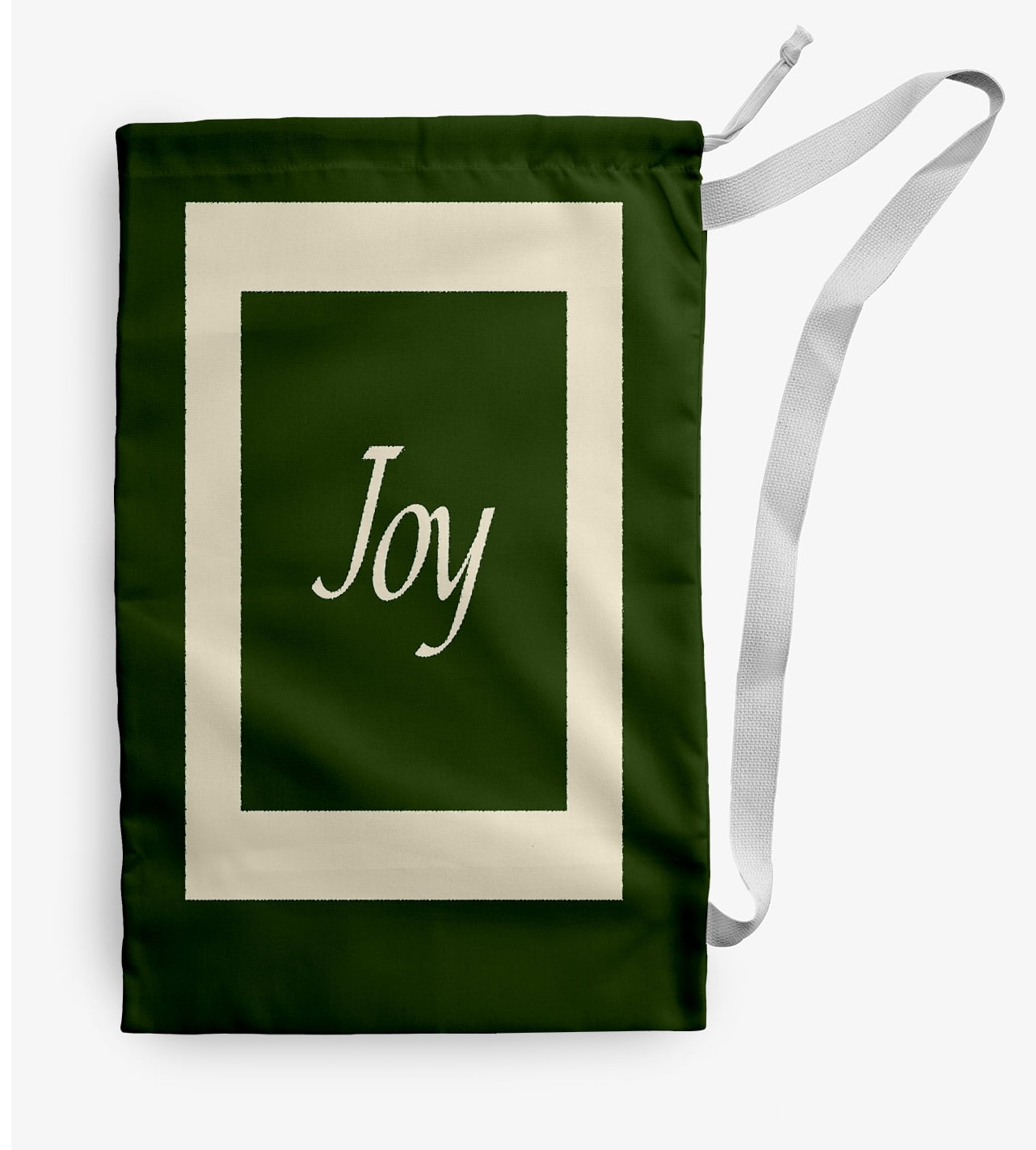 Simply Daisy Canvas Joy 18 x 29 in Dark Green Laundry Bag
