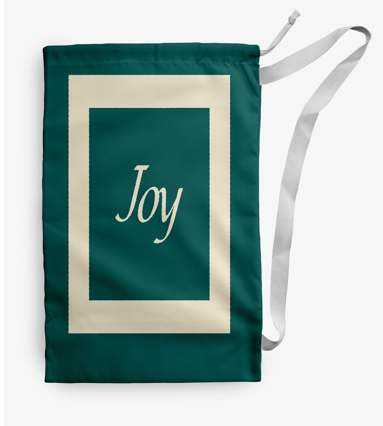 Simply Daisy Canvas Joy 18 x 29 in Green Laundry Bag