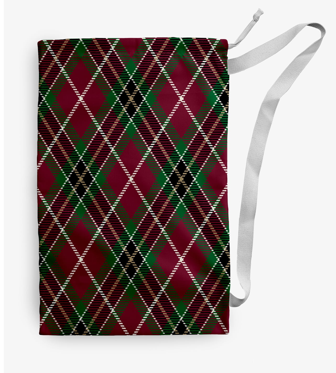 Simply Daisy Canvas Mad for Plaid 28 x 36 in Red Laundry Bag