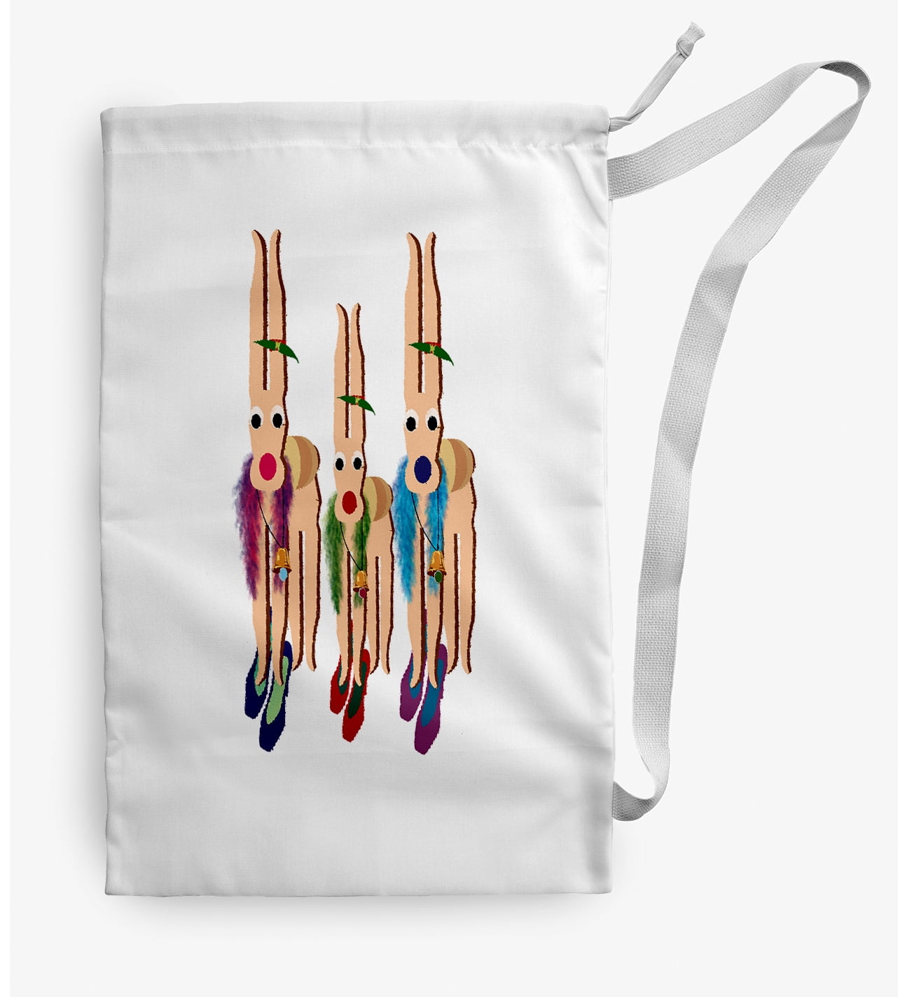 Simply Daisy Canvas Merry Angels 28 x 36 in Multi Laundry Bag