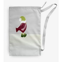 Simply Daisy Canvas Merry Christmas Bird 18 x 29 in Grey Laundry Bag