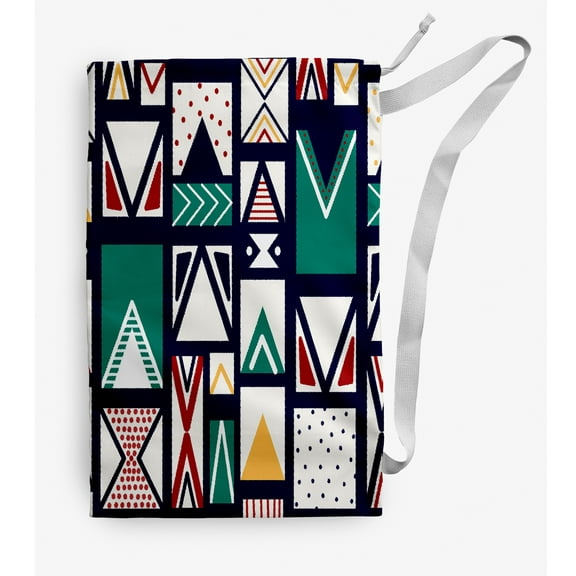 Simply Daisy Canvas Merry Susan 18 x 29 in Blue Laundry Bag