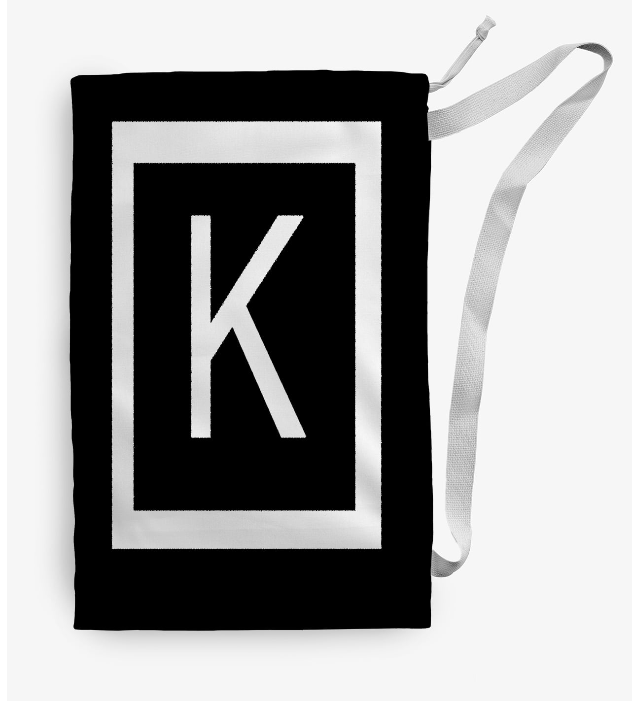 Simply Daisy Canvas Modern Monogram 18 x 29 in K Laundry Bag