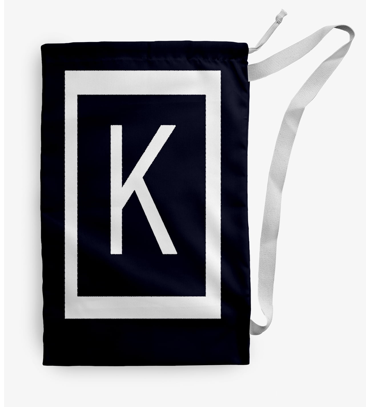 Simply Daisy Canvas Modern Monogram 28 x 36 in K Laundry Bag