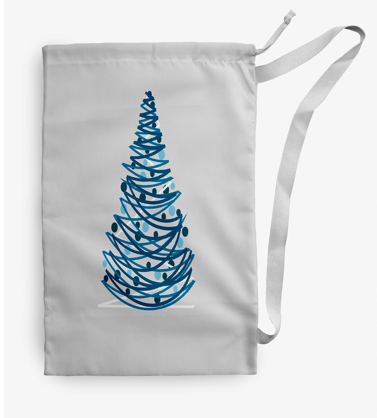Simply Daisy Canvas Oh Christmas Tree 18 x 29 in Blue Laundry Bag