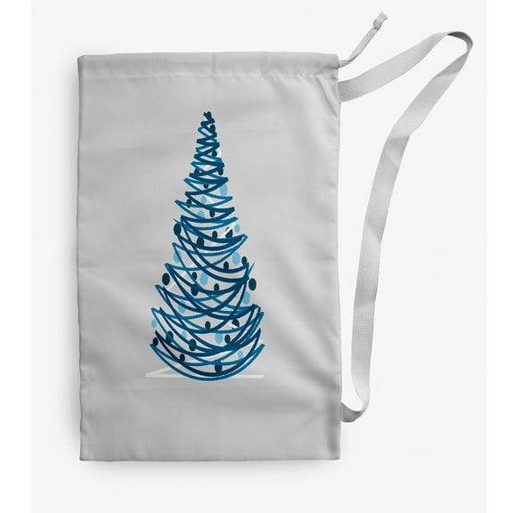 Simply Daisy Canvas Oh Christmas Tree 18 x 29 in Blue Laundry Bag