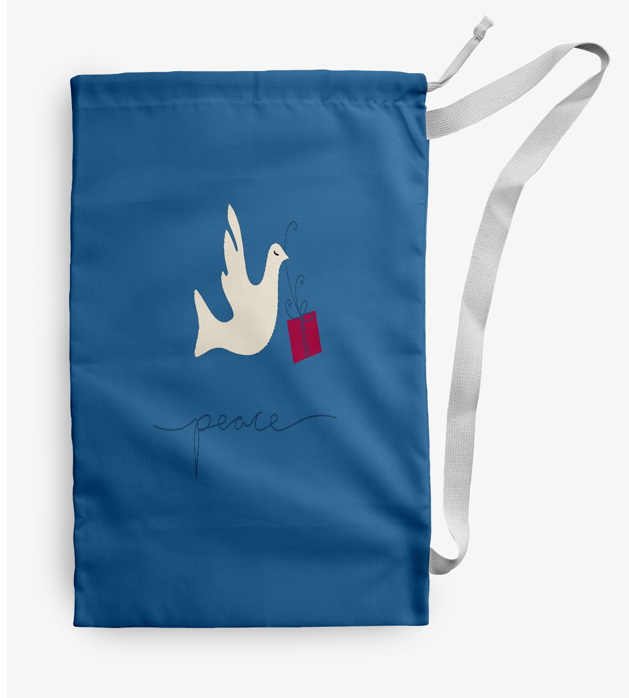 Simply Daisy Canvas Peace Dove 18 x 29 in Blue Laundry Bag