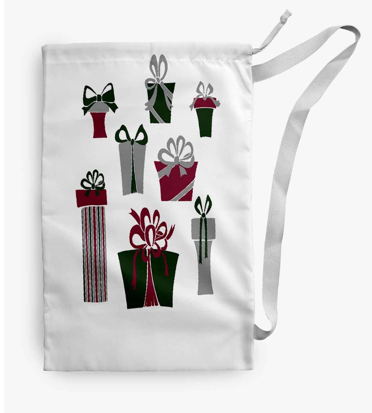 Simply Daisy Canvas Present Time 28 x 36 in White Laundry Bag
