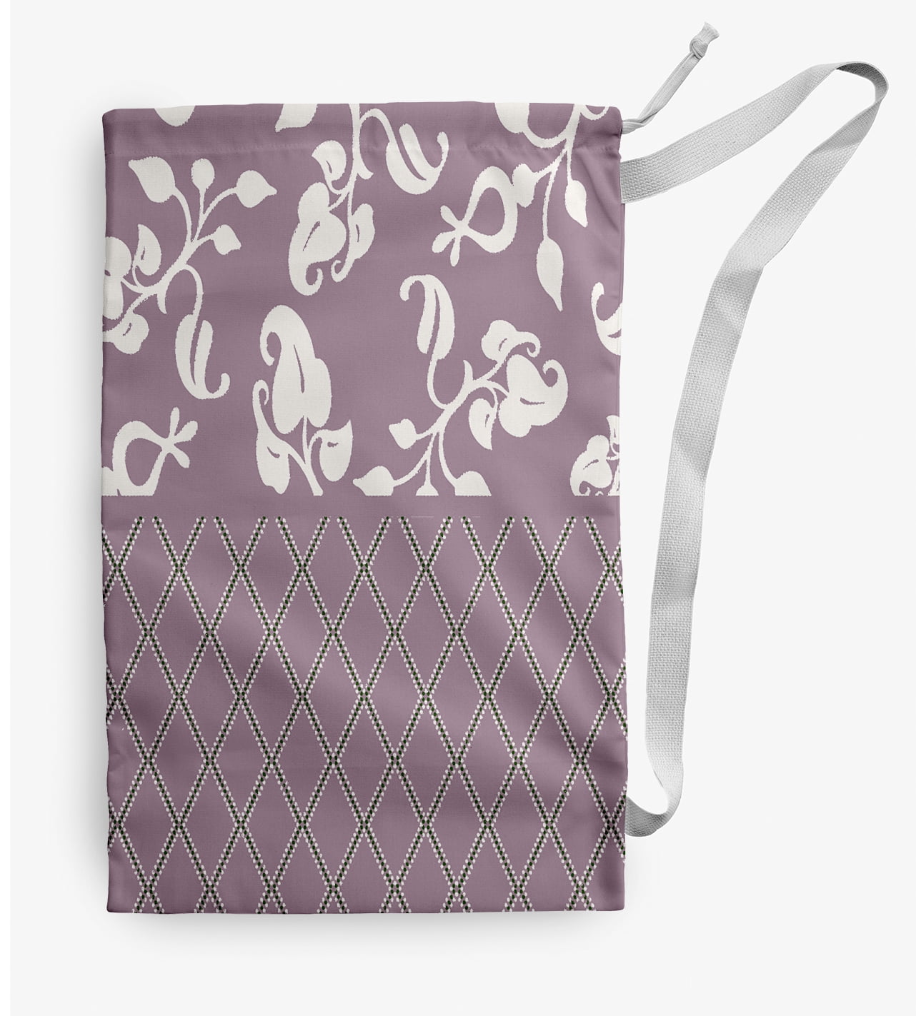 Simply Daisy Canvas Scroll Dot 18 x 29 in Purple Laundry Bag