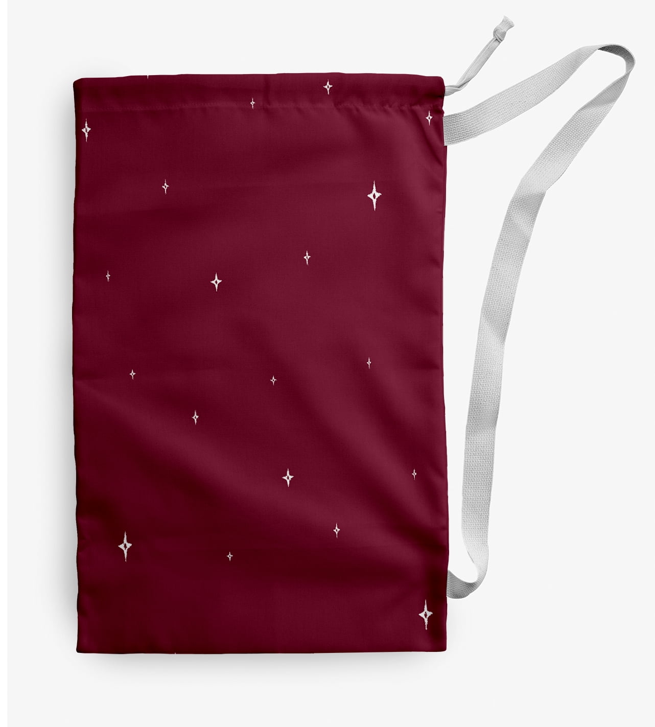 Simply Daisy Canvas Shining Stars 18 x 29 in Cranberry Laundry Bag