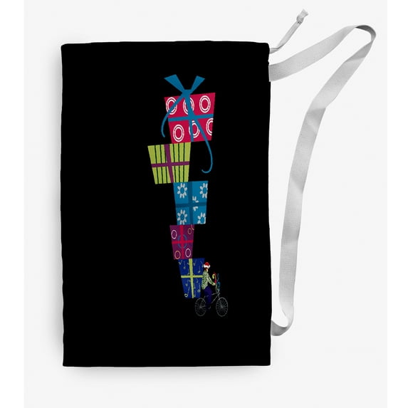 Simply Daisy Canvas Special Delivery 28 x 36 in Black Laundry Bag