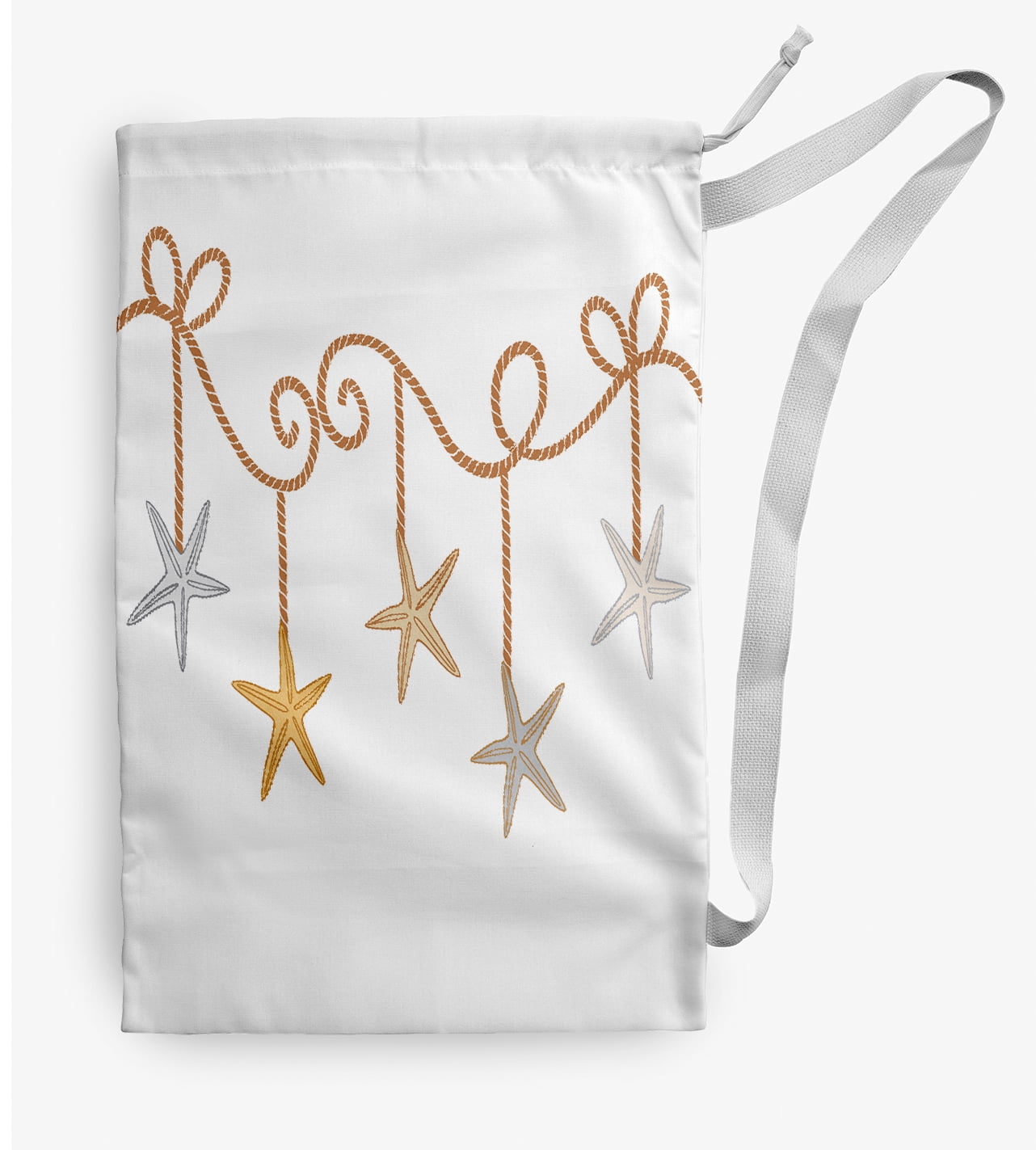 Simply Daisy Canvas Starfish Ornaments 18 x 29 in Yellow Laundry Bag