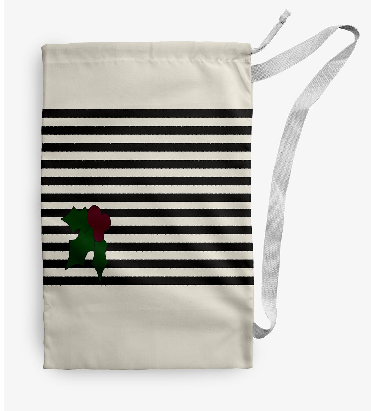Simply Daisy Canvas Stripe 18 x 29 in Black Laundry Bag