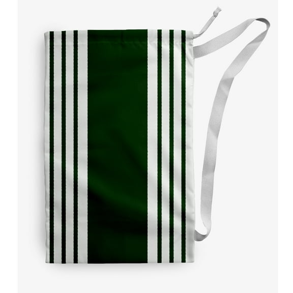 Simply Daisy Canvas Stripe 18 x 29 in Evergreen Laundry Bag