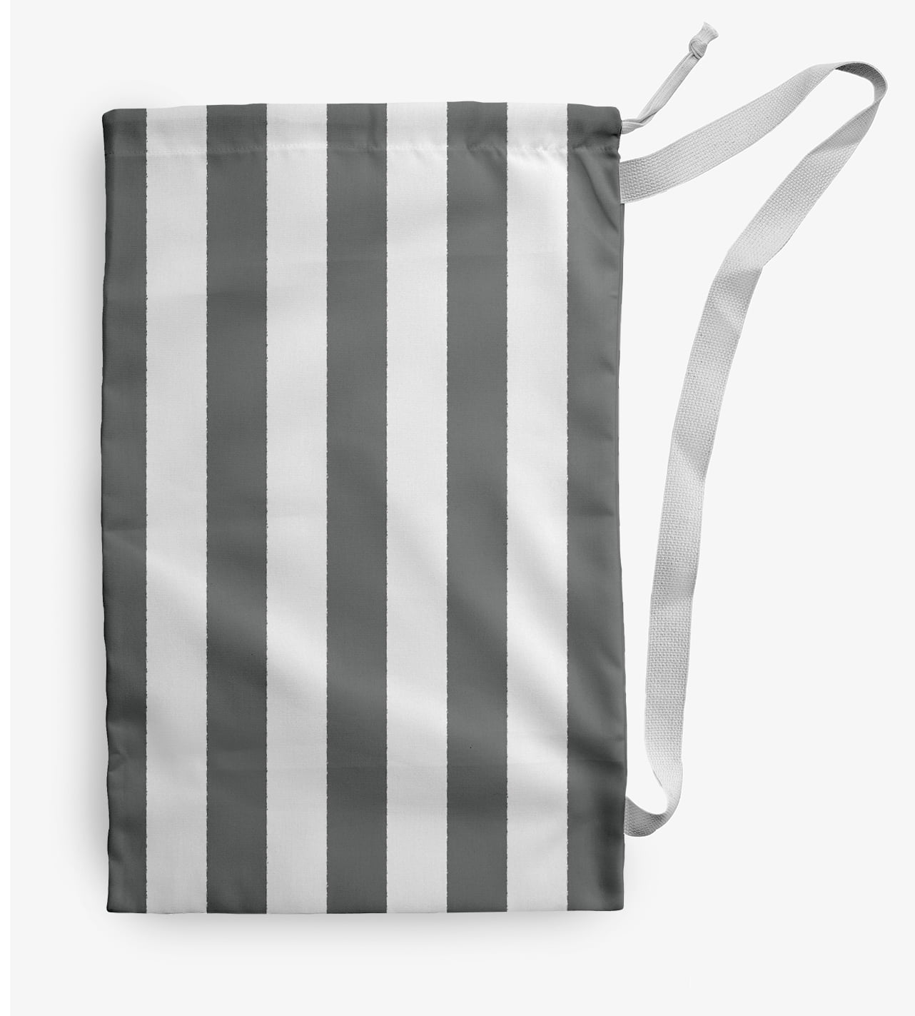 Simply Daisy Canvas Stripe 18 x 29 in Grey Laundry Bag