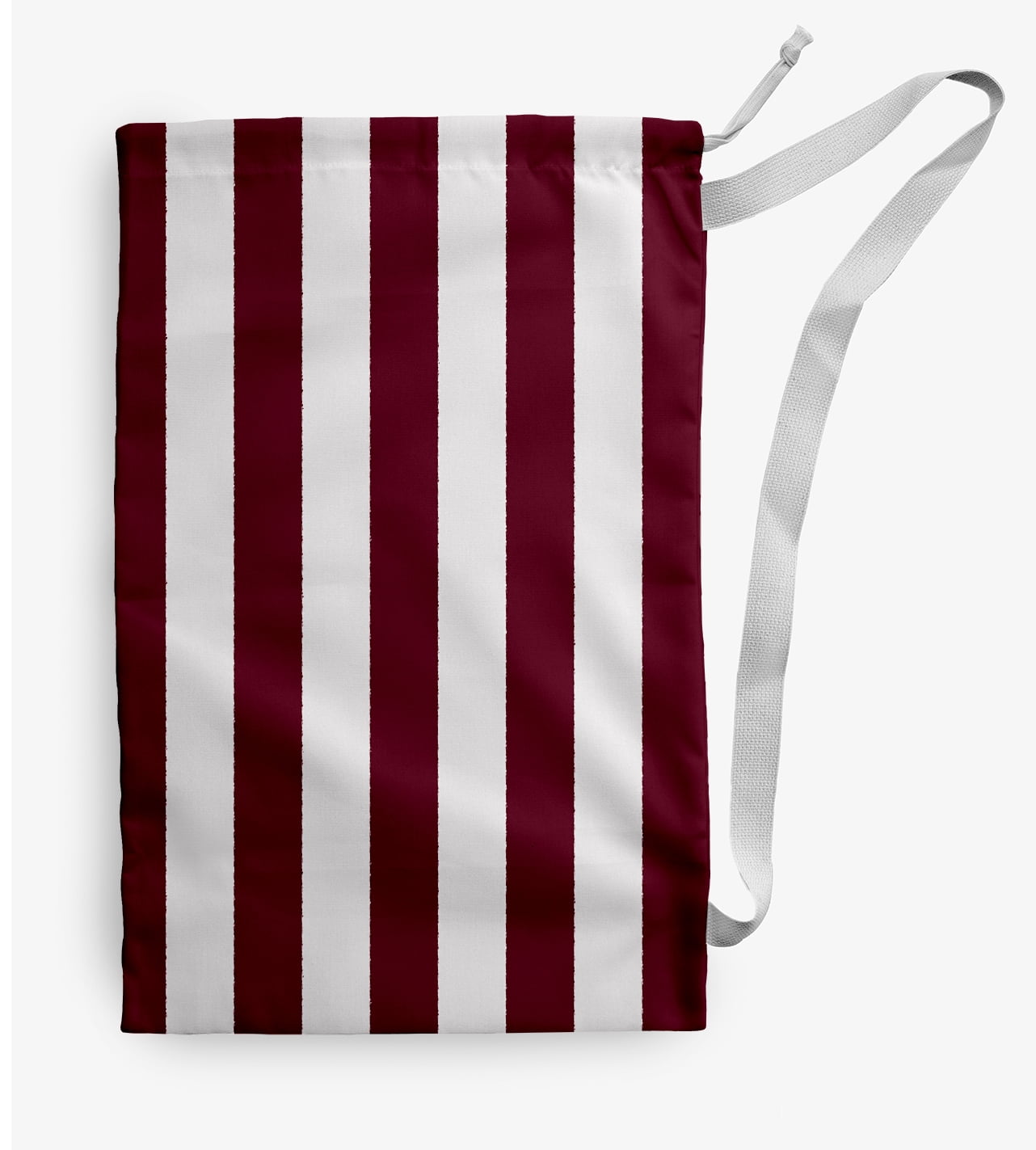 Simply Daisy Canvas Stripe 28 x 36 in Maroon Laundry Bag