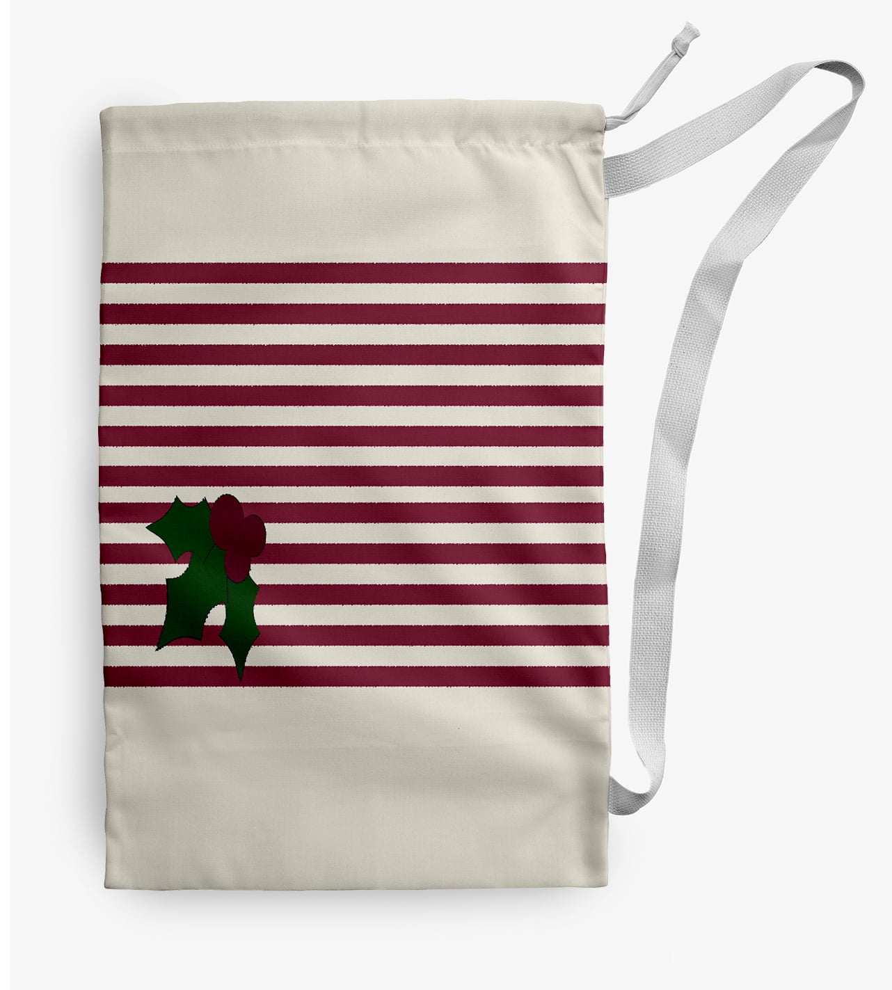 Simply Daisy Canvas Stripe 28 x 36 in Red Laundry Bag
