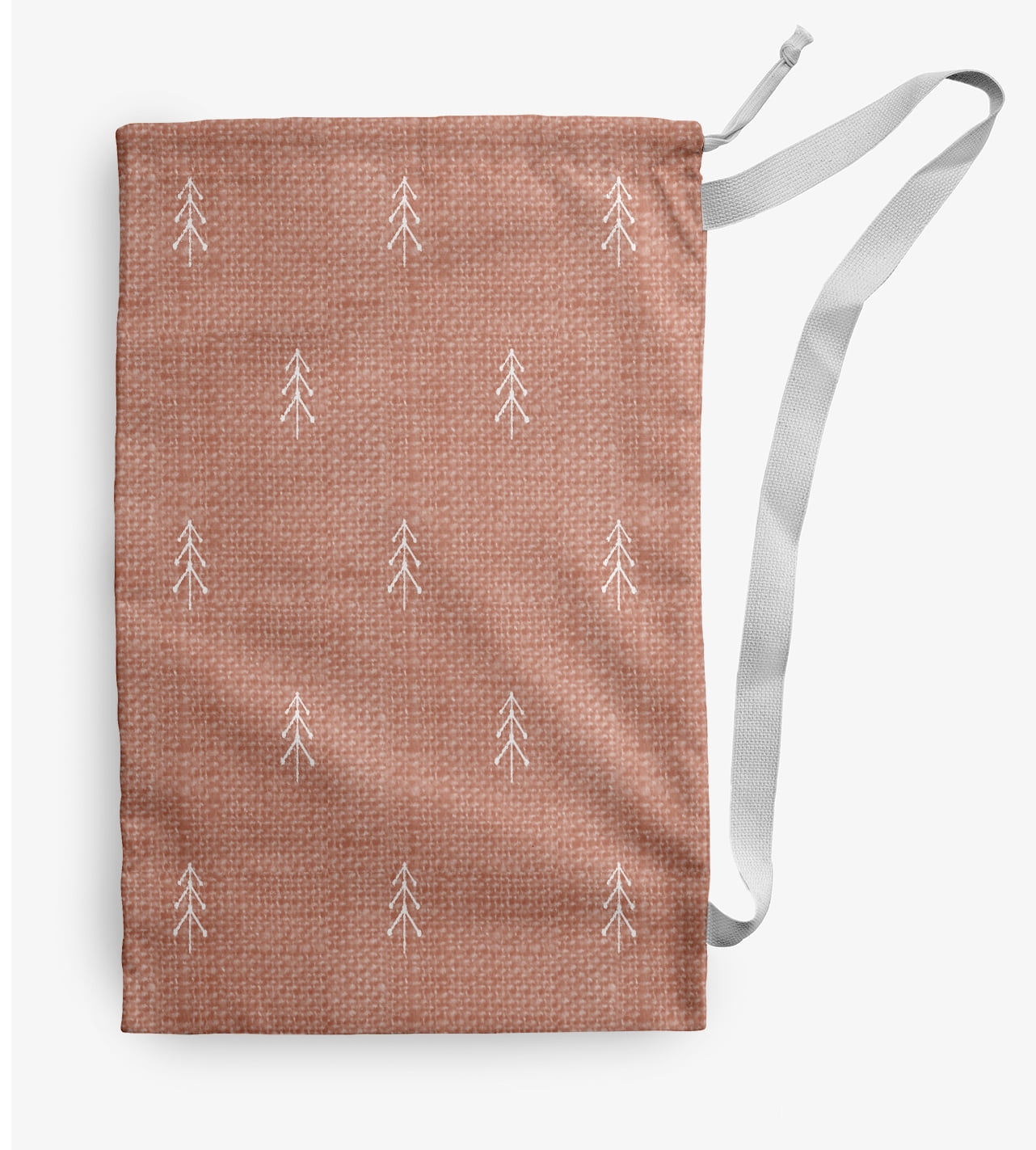 Simply Daisy Canvas Tree Pattern 18 x 29 in Orange Laundry Bag
