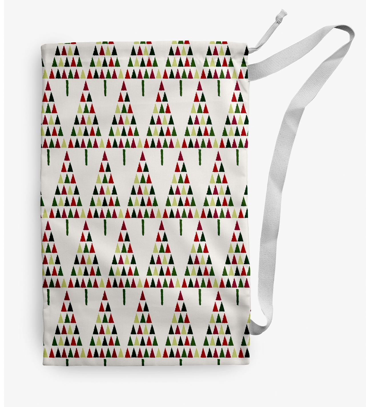 Simply Daisy Canvas Triangle Trees 18 x 29 in Green Laundry Bag