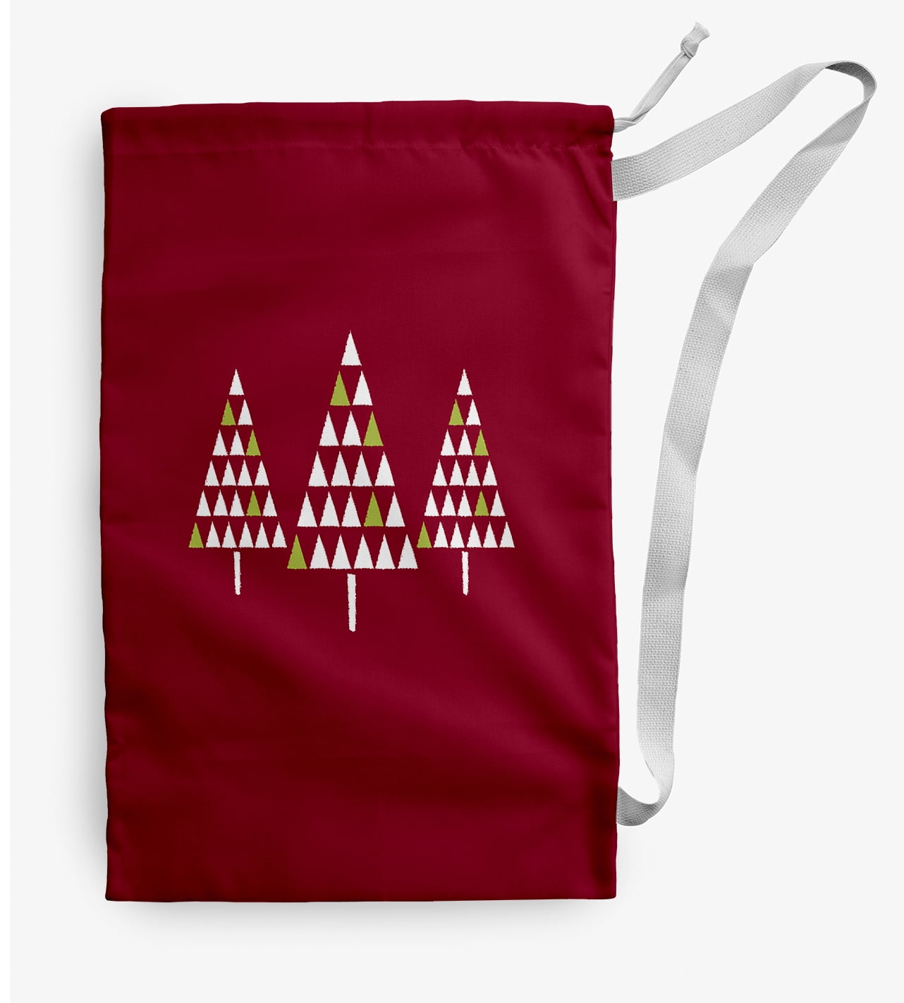 Simply Daisy Canvas Trio of Trees 18 x 29 in Red Laundry Bag