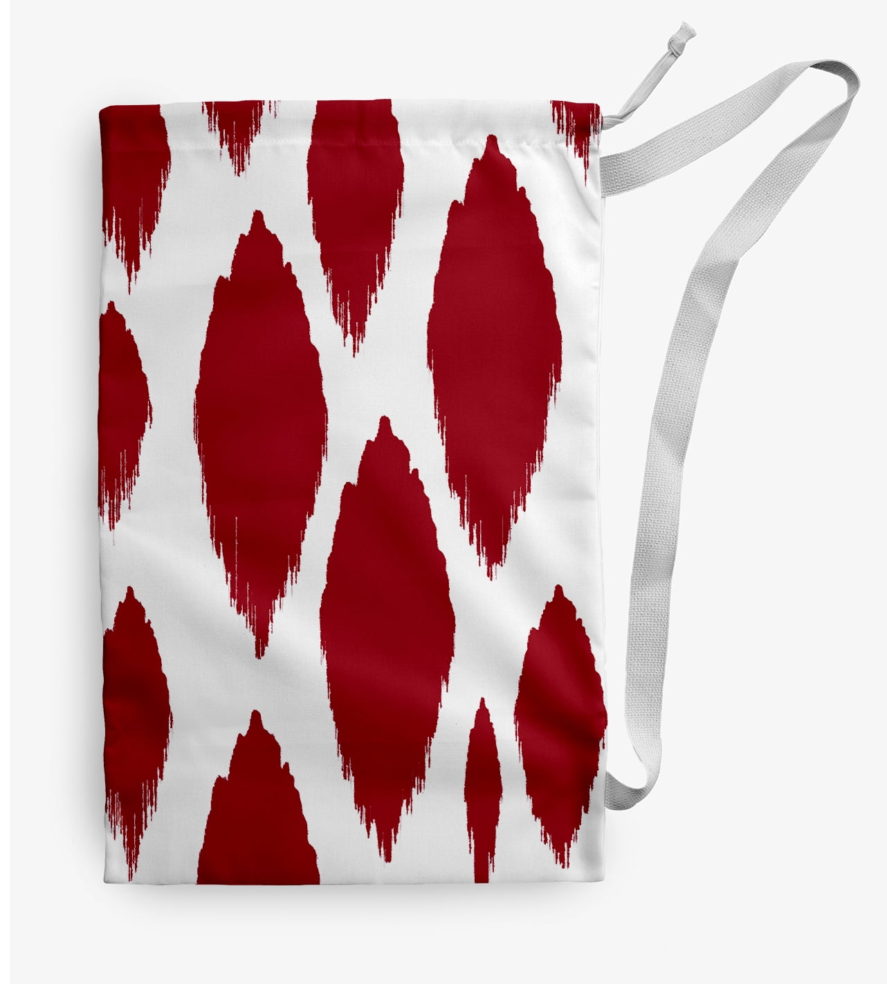 Simply Daisy Canvas Web of Ikat 18 x 29 in Red Laundry Bag