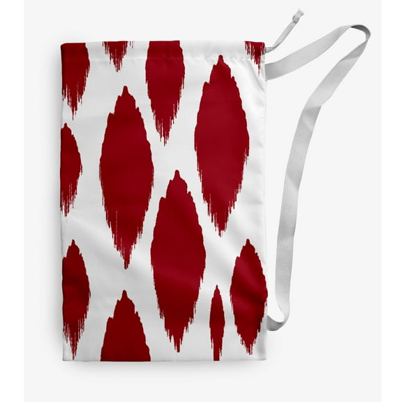 Simply Daisy Canvas Web of Ikat 18 x 29 in Red Laundry Bag
