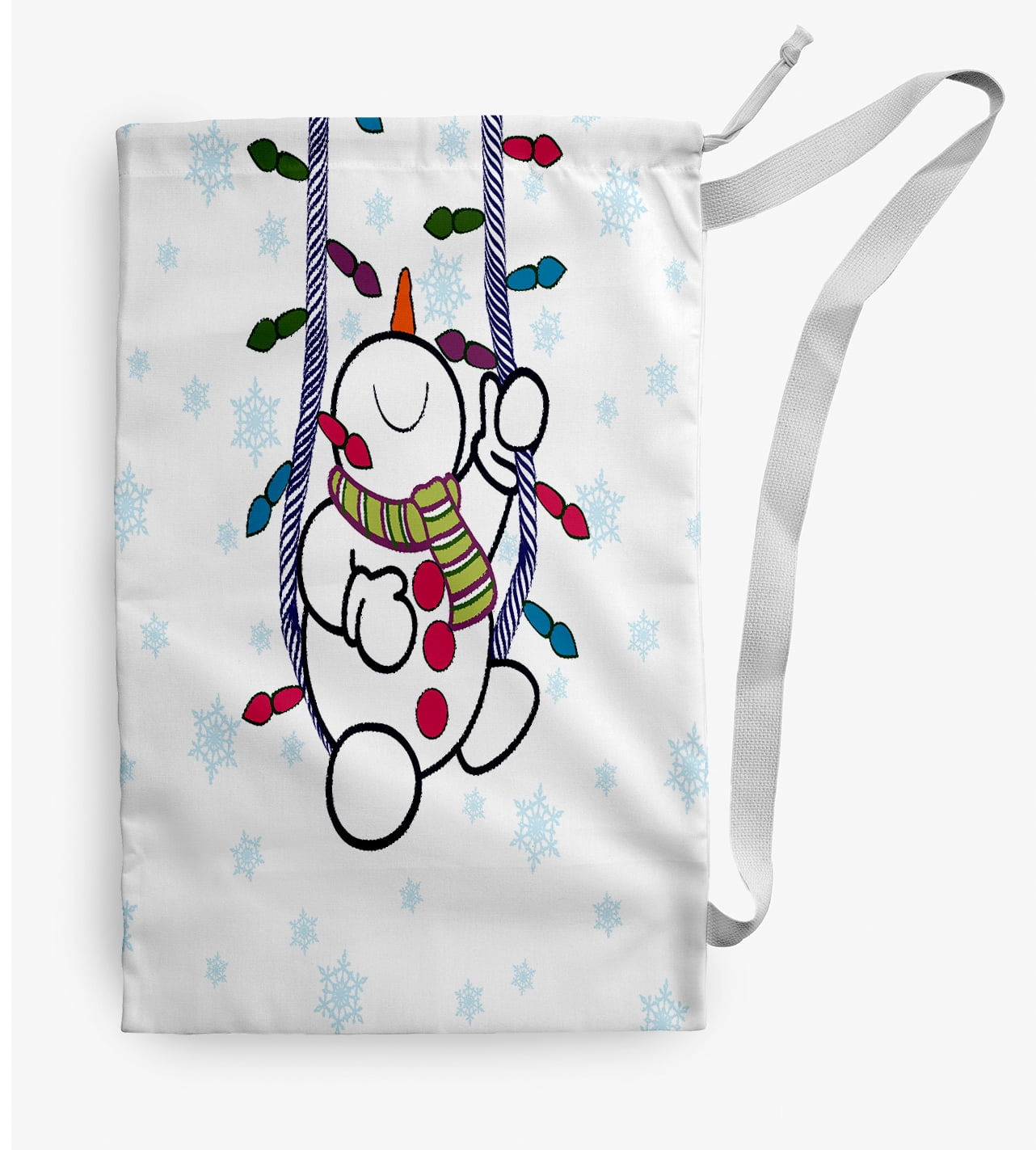 Simply Daisy Canvas Winter Whimsy 18 x 29 in Pink Laundry Bag