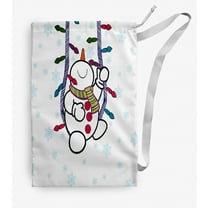 Simply Daisy Canvas Winter Whimsy 18 x 29 in Pink Laundry Bag