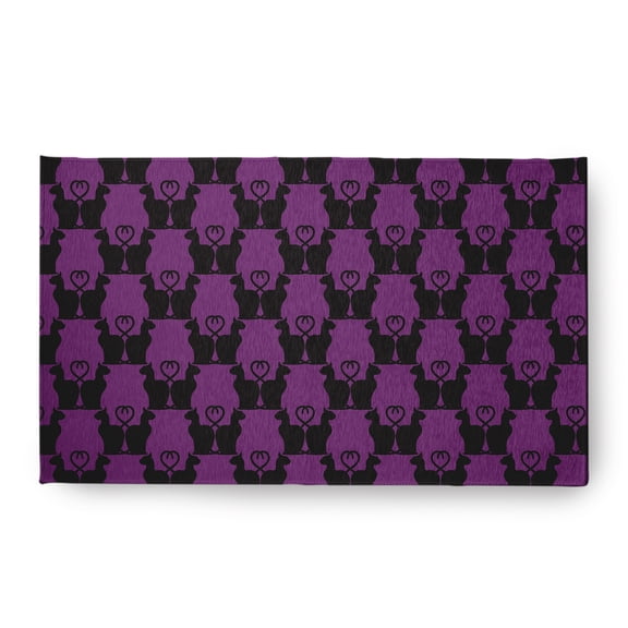 Simply Daisy Cat Clowder Amethyst Halloween Chenille Area Rug, 18" x 30"