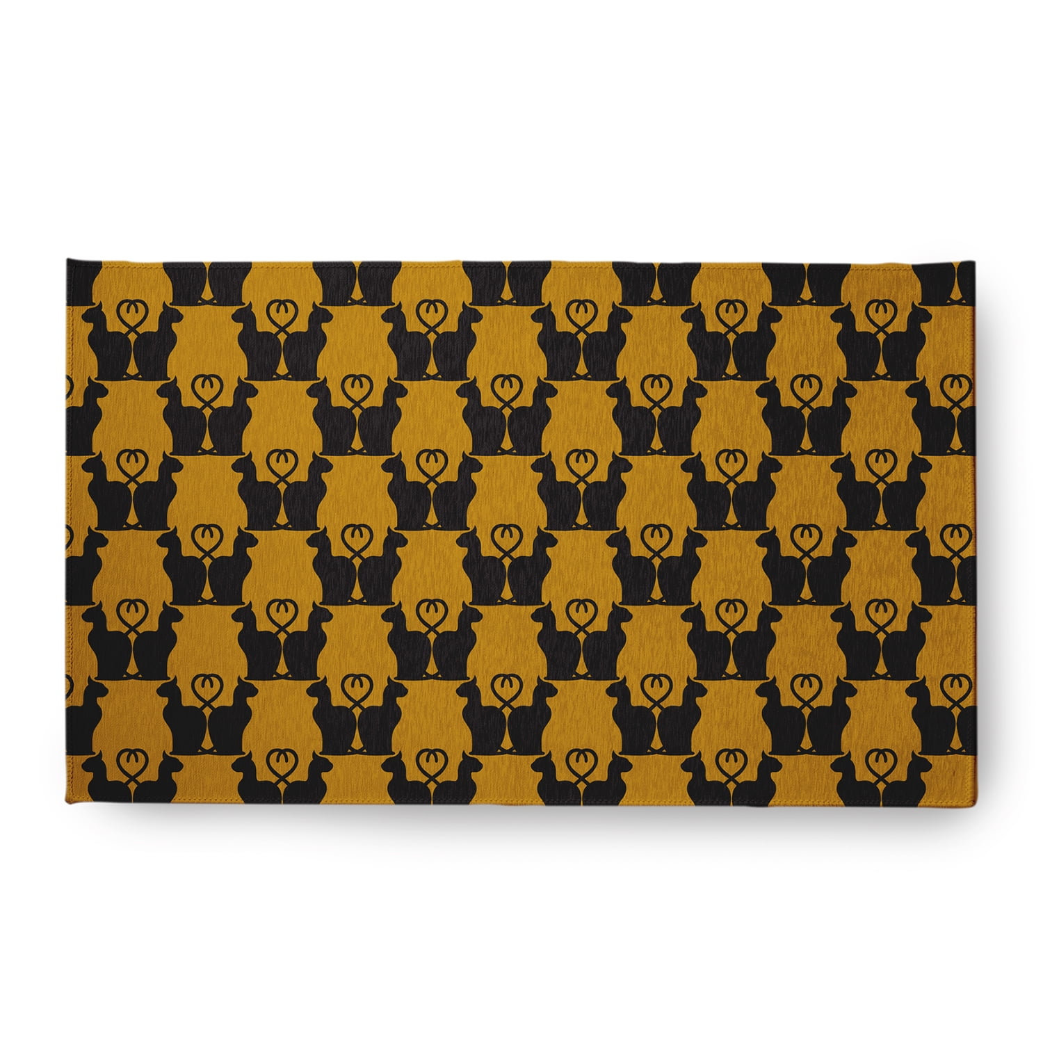 Simply Daisy Cat Clowder Autumn Gold Halloween Chenille Area Rug, 18" x 30"