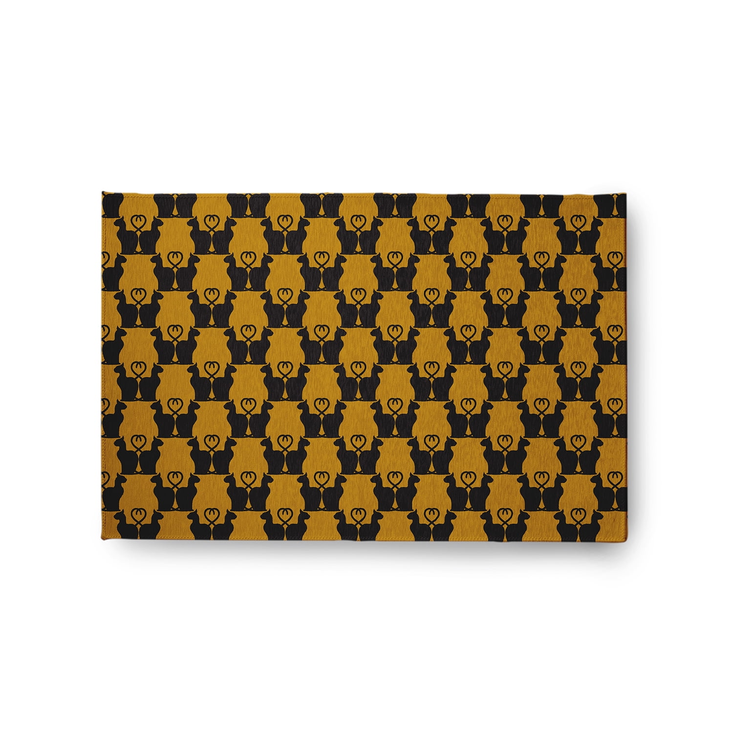 Simply Daisy Cat Clowder Autumn Gold Halloween Chenille Area Rug, 2' x 3'