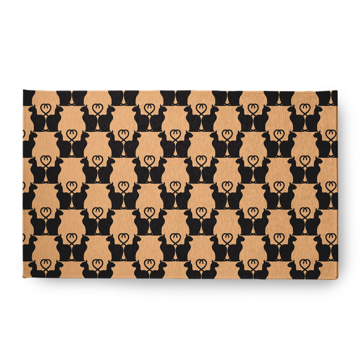 Simply Daisy Cat Clowder Pale Gold Halloween Chenille Area Rug, 18" x 30"