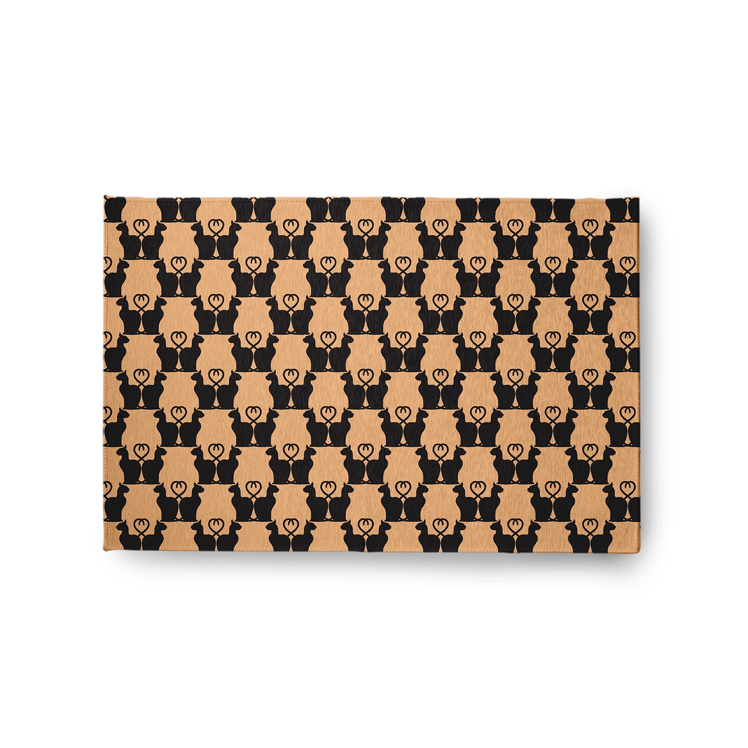 Simply Daisy Cat Clowder Pale Gold Halloween Chenille Area Rug, 2' x 3'