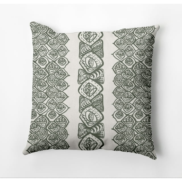Simply Daisy Central Comb Outdoor Pillow, Green/White, 20 in x 20 in