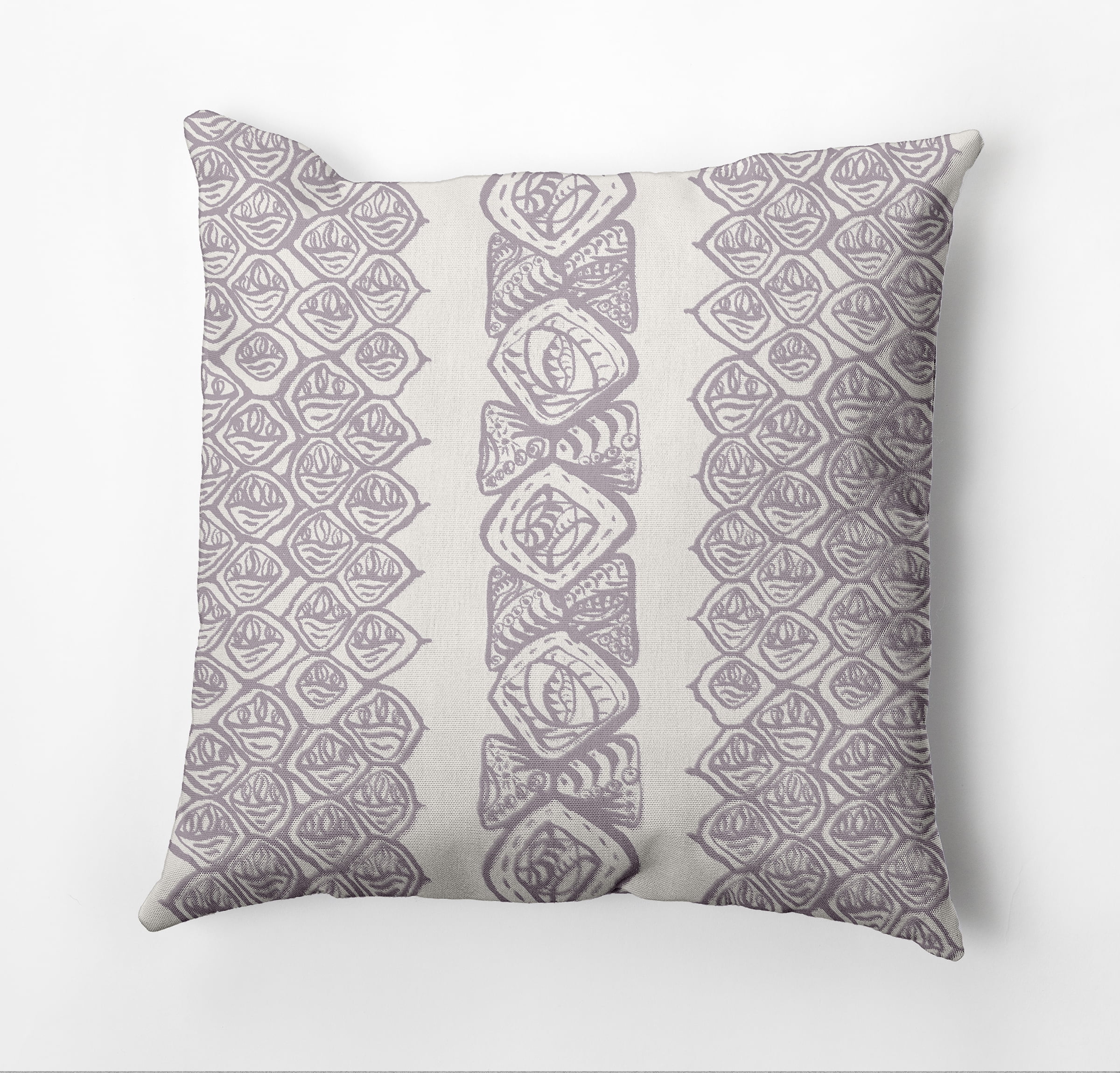 Simply Daisy Central Comb Outdoor Pillow, Purple, 16 in x 16 in