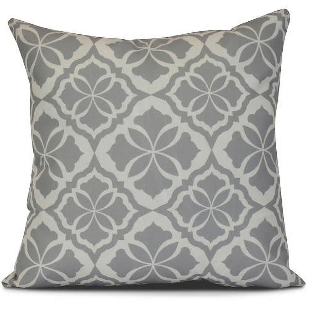 Gray Geometric Pattern Polyester Square Throw Pillow