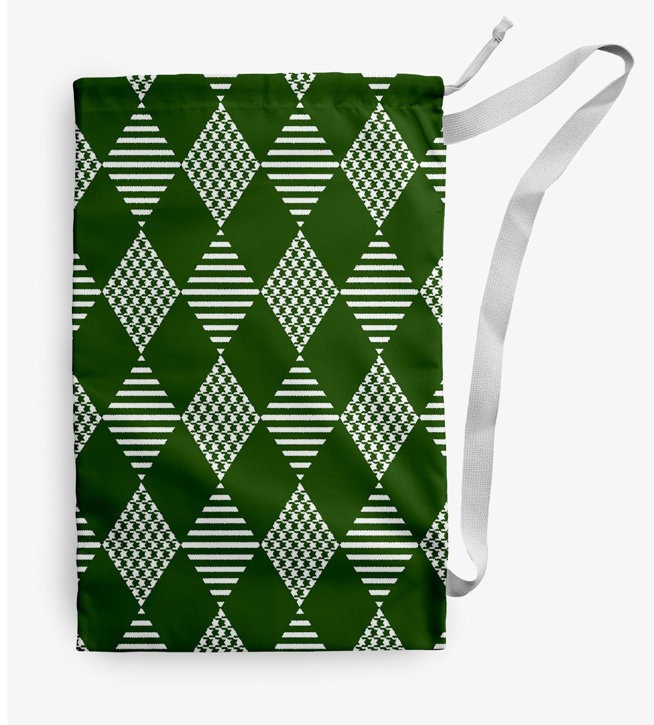 Simply Daisy Check It Twice 18 x 29 in Green Laundry Bag