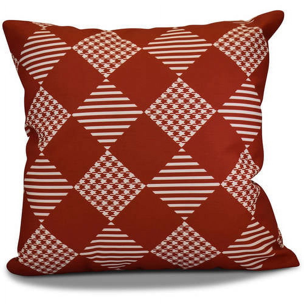 Simply Daisy Check It Twice Geometric Print Outdoor Pillow