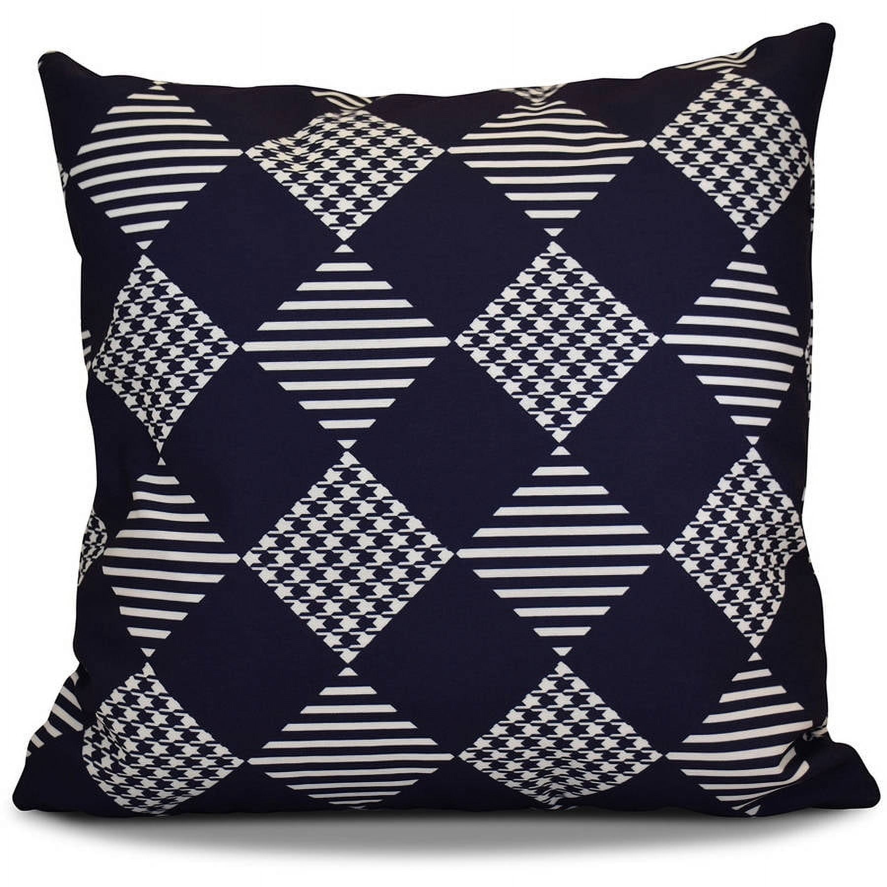 Simply Daisy Check It Twice Geometric Print Outdoor Pillow