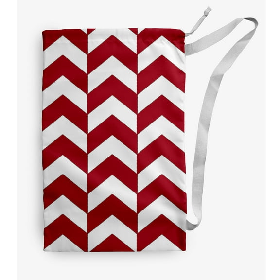 Simply Daisy Chev Offset 18 x 29 in Red Laundry Bag