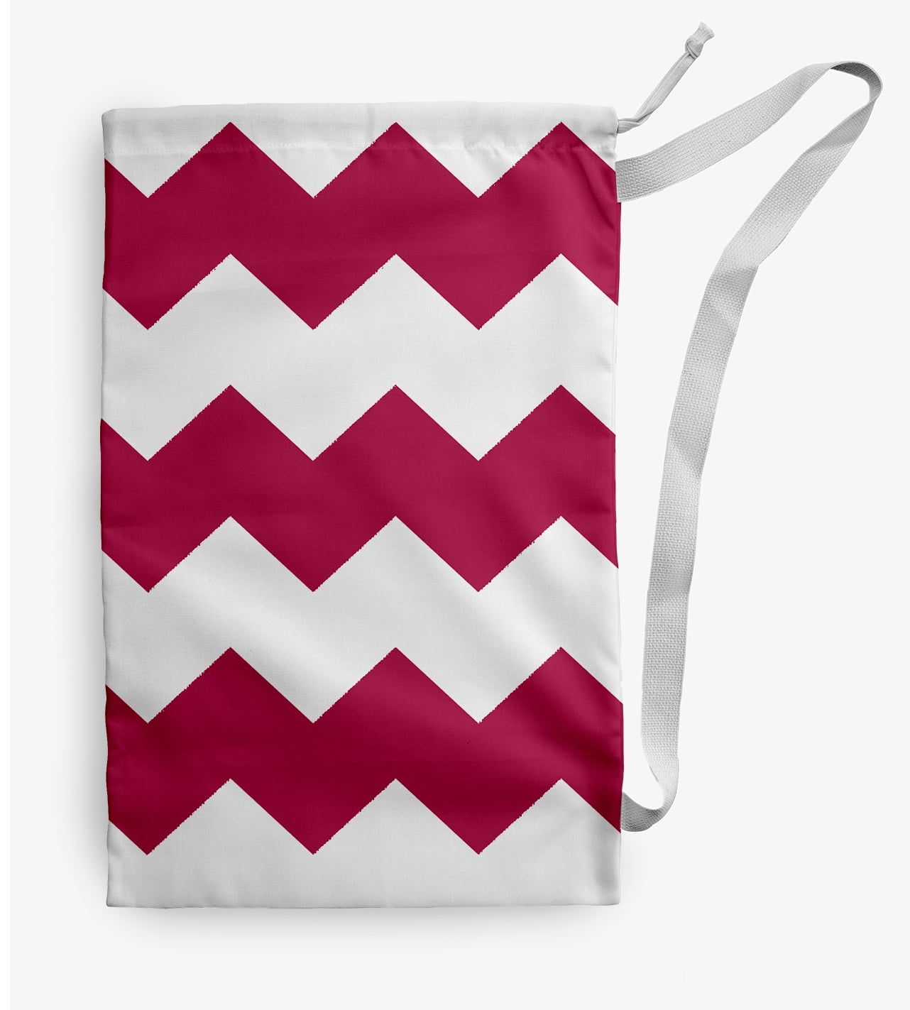 Simply Daisy Chevron Stripe 18 x 29 in Fuchsia Laundry Bag