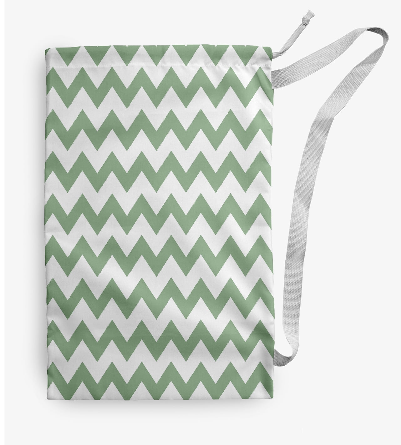 Simply Daisy Chevron Stripe 18 x 29 in Green Laundry Bag