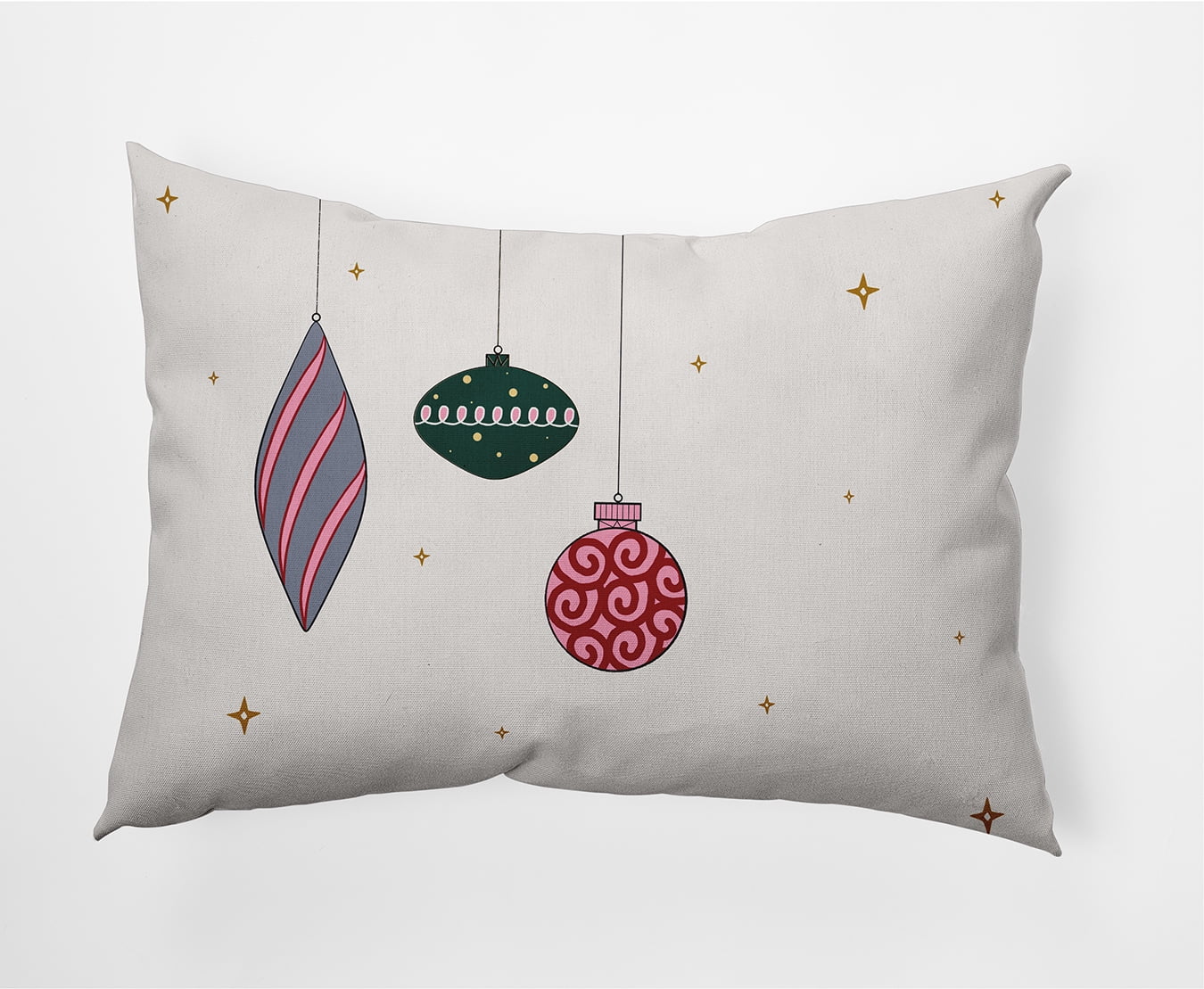 Simply Daisy Christmas Green Colored Light Bright Christmas Soft Spun Polyester Indoor/Outdoor Throw Pillow, 14" x 20"