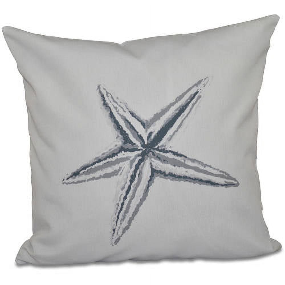 Simply Daisy Coastal Print Decorative Pillow, 16" x 16", Grey