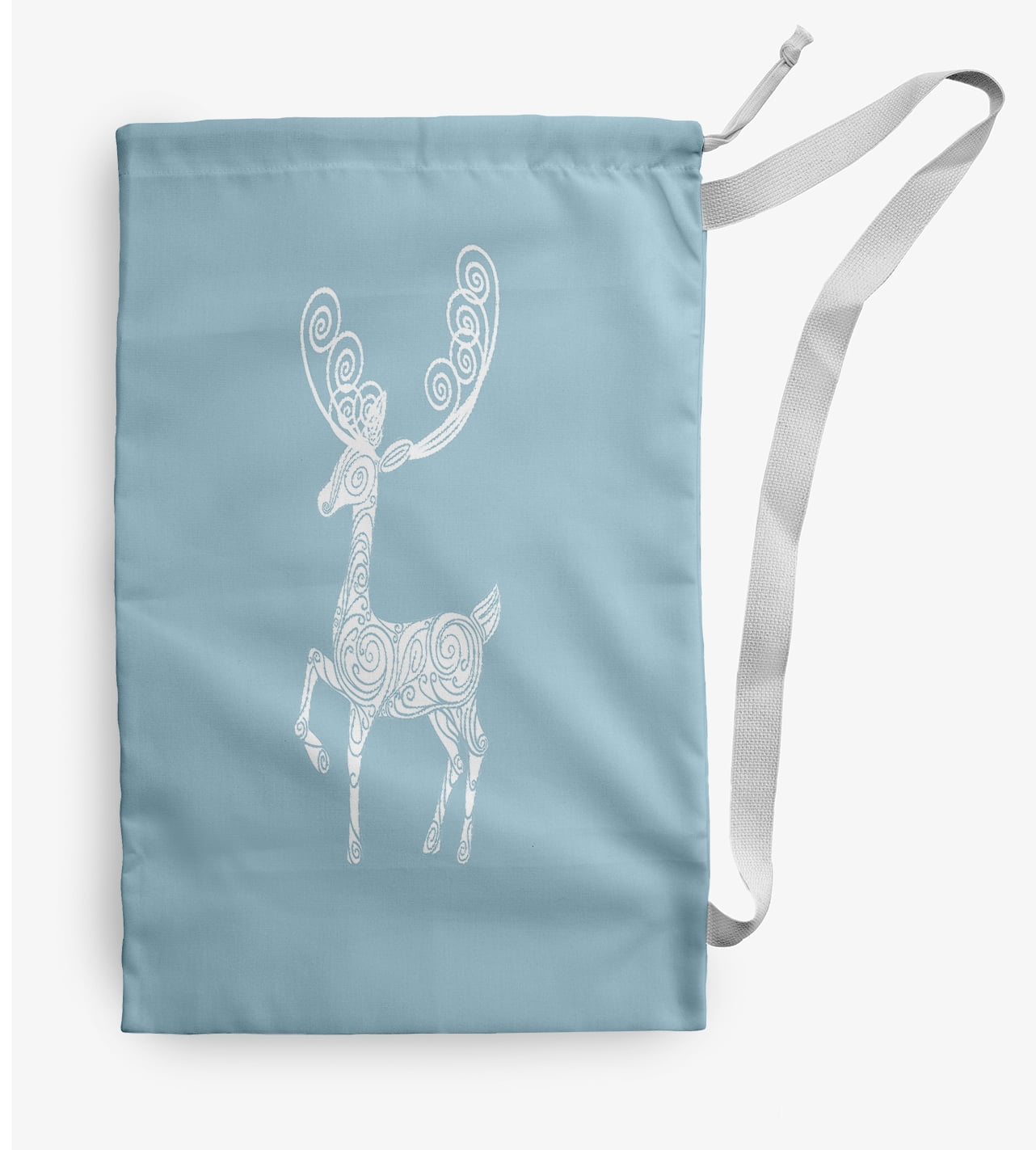 Simply Daisy Cool Dude Holiday Reindeer 28 x 36 in Blue Laundry Bag