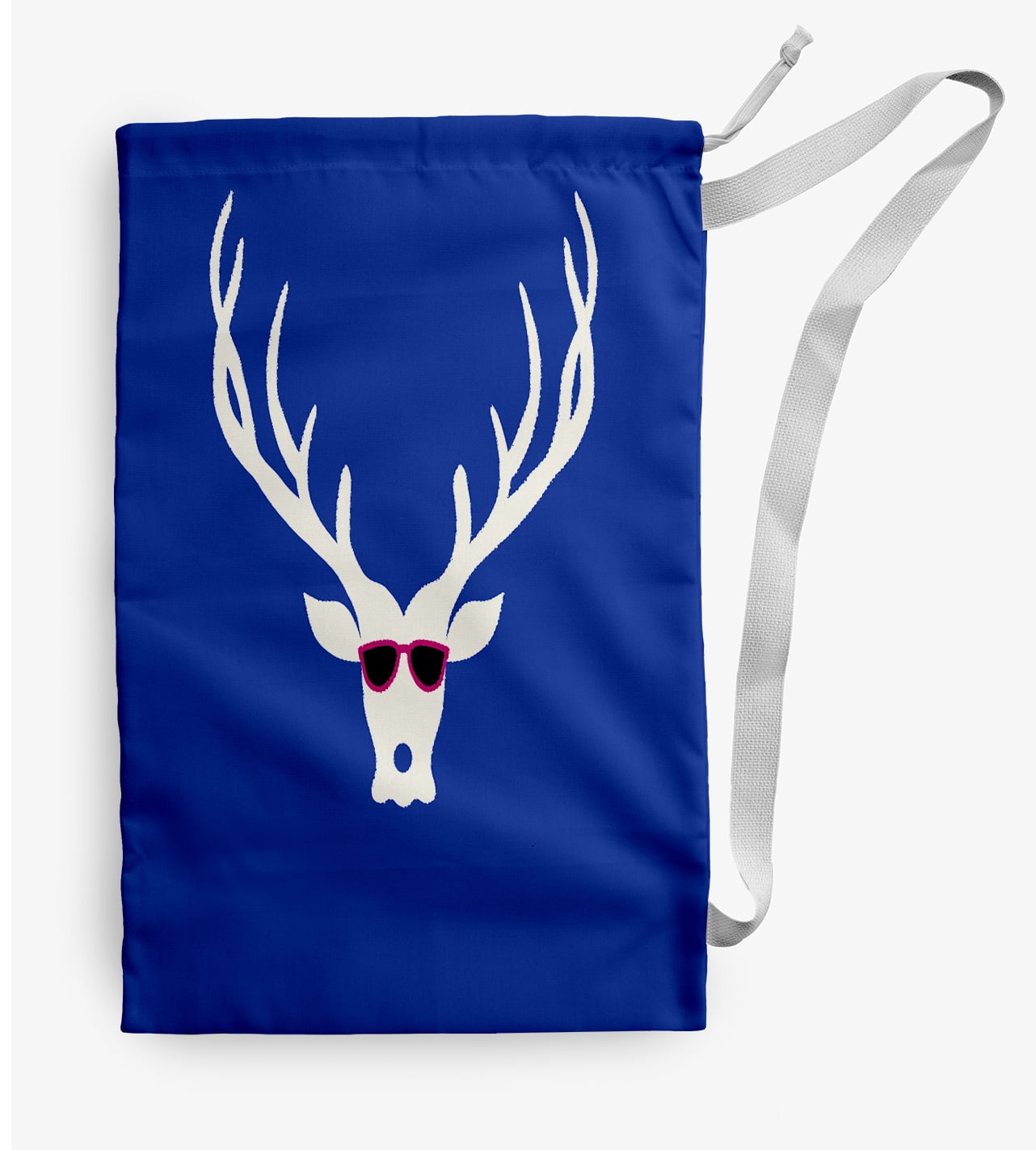 Simply Daisy Cool Dude Holiday Reindeer 28 x 36 in Royal Laundry Bag