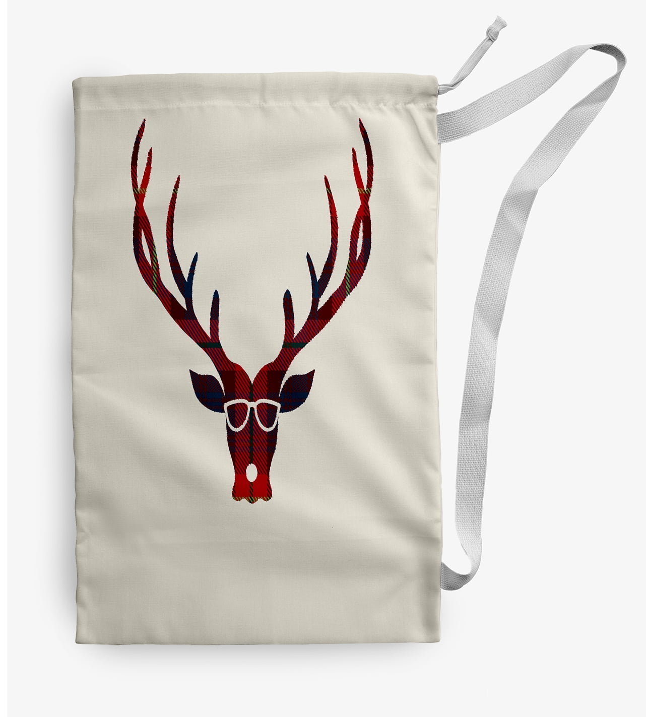 Simply Daisy Cool Dude Holiday Reindeer 28 x 36 inch Red Laundry Bag